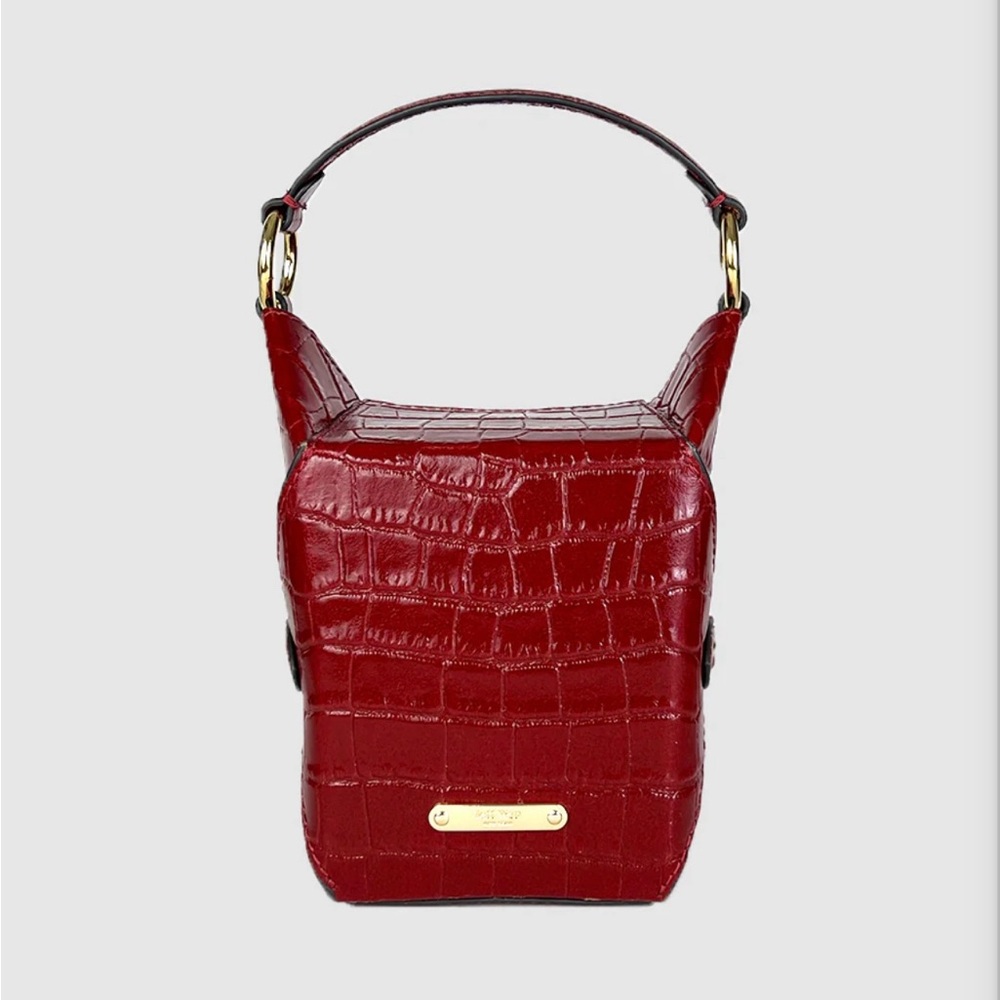Elegant Red Croc-Embossed Handbag